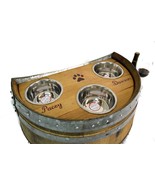 Wine Barrel Pet Feeder - Marmorata - elevated food and water station  - £190.45 GBP