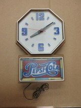 Vintage Pepsi-Cola Hanging Wall Clock Sign Advertisement C14 - £140.98 GBP