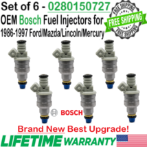 x6 OEM Bosch NEW Best Upgrade Fuel Injectors for 1991-1992 Mercury Topaz 2.3L I4 - £236.80 GBP