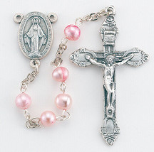 Rosary, Genuine Pink Fresh Water Pearl Rosary - $25.95