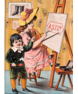 Victorian Trade Card James Bell Boots Shoes Children Painting - $8.36