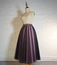 Black Pink Long Tulle Skirt Outfit Women Custom Plus Size Fluffy Tulle Skirt image 7