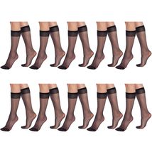 AWS/American Made 10 Pairs Sheer Knee High Socks for Women 15 Denier Sta... - $13.76