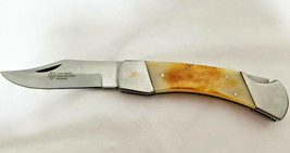  Pakistan Camel Bone Folding Pocket Knife Hunting Hefty 1 Blade Stainles... - $29.99