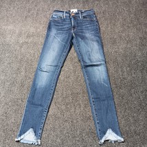Frame Jeans Women 27 Le High Skinny Fringe Hem Stretch Ankle Ladies Deni... - $32.34