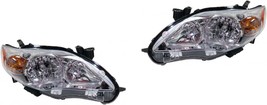 Headlights For Toyota Corolla 2011 2012 2013 Left Right Pair Chrome Bezel - £147.72 GBP