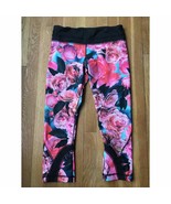 RARE Print! Lululemon Secret Garden Run Inspire Crop Leggings Size 6 - £50.61 GBP