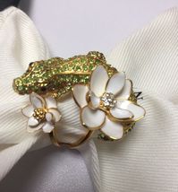  KATE SPADE 12K Gold Plated Swamped Pave Alligator Ring, Size 6 .New - £85.90 GBP