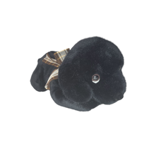 Russ Plush Black Labrador Retriever Dog Puppy Plaid Bow Stuffed Animal 47661 11” - £7.78 GBP