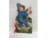 Vintage Blue Boy Diecut Valentine Card - £28.61 GBP
