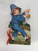 Vintage Blue Boy Diecut Valentine Card - £28.48 GBP