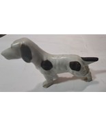 Vintage black &amp; white dog figurine Japan 4&quot; x 3&quot; - £7.11 GBP