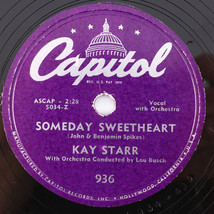 Kay Starr – Bonaparte&#39;s Retreat / Someday Sweetheart - 1950  10&quot; 78 rpm 936 - £14.56 GBP