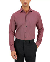 Mens Dress Shirt Slim Fit Geo Print Berry Size 15-15½ 32/33 ALFANI $60 - NWT - £14.17 GBP