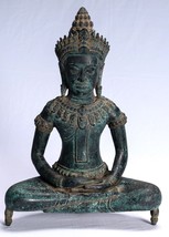 Ancien Bayon Style Khmer Statue de Bouddha - Méditation Mudra - 43cm/17 &quot; - $759.29