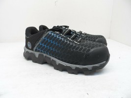 Timberland PRO Women&#39;s Powertrain Alloy-Toe Work Shoes A1I54 Black/Blue 7.5W - £45.54 GBP