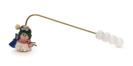 Vintage Resin &amp; Metal Candle Snuffer Extinguisher Snowman Snowballs Handle 11&quot; - £7.76 GBP