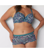 Lane Bryant CACIQUE Silky No Show BOYSHORT Panties GREEN FLORAL PLUS 26/... - $23.70 CAD