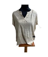 Liz Claiborne Tunic Top V-Neck Short Sleeve Casual Beige XXL - €16,55 EUR