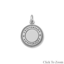 Round Sterling Silver Anniversary Charm - £21.31 GBP