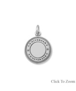 Round Sterling Silver Anniversary Charm - £21.90 GBP
