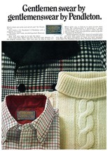 1969 Gentlemen Swear by Pendleton Color Vintage Print Ad Sweater Oxford Sir - $10.97