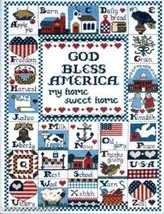 Counted Cross Stitch Kit God Bless America 12&quot; x 16&quot; finished size (PB21) - £19.65 GBP
