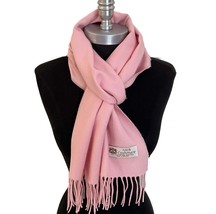 New 100% CASHMERE SCARF Made in England SOLID Pink SUPER SOFT #W107 - $9.49
