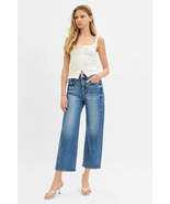 RISEN High Rise Cropped Barrel Adjustable Waist Band Jeans - $66.00