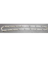 .925 Sterling Silver 20&quot; Figaro Link Chain Necklace 7mm Italy ALF 32.6g ... - £47.84 GBP