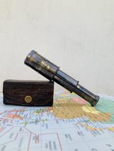 Brass Telescope with Leather Box for Adults &amp; Kids, Vintage Maritime Exp... - £15.55 GBP