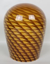Art Glass Amber Caramel Swirl Glass Pendant Lamp Shade - $29.70