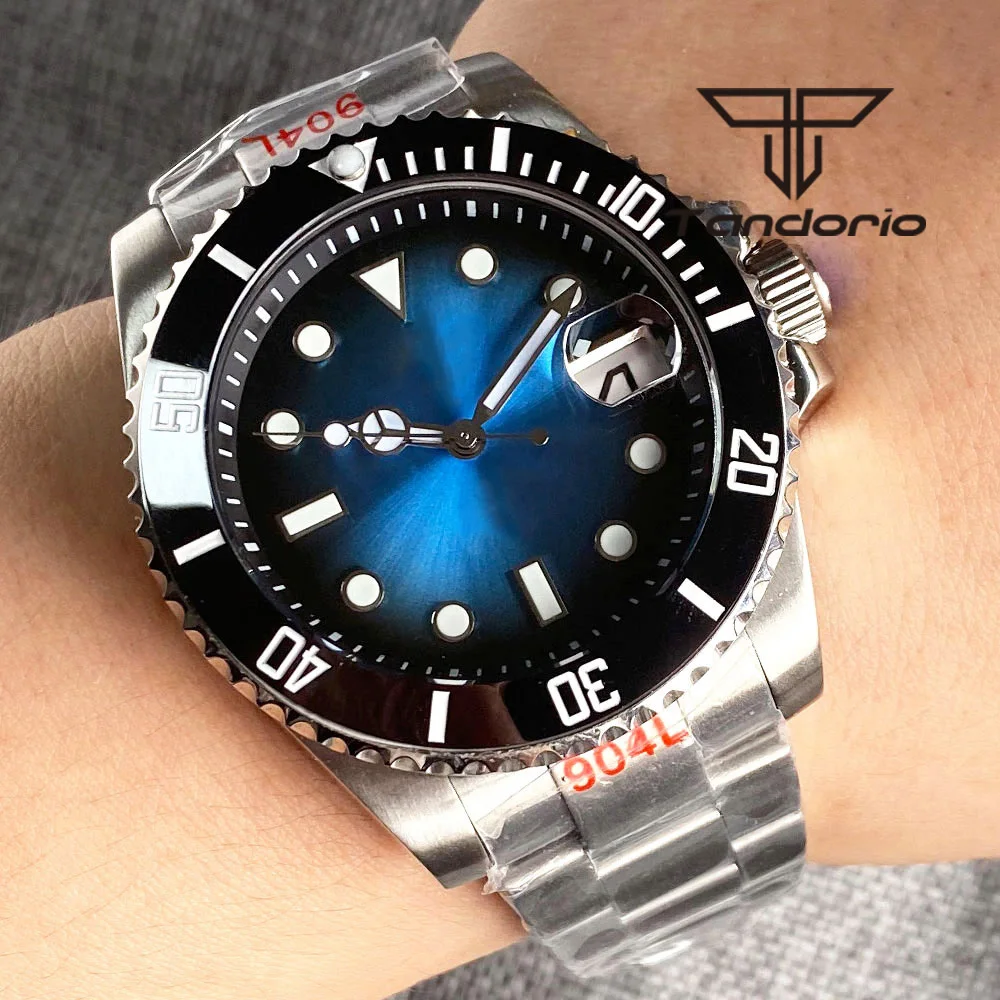 Watch Tandorio NH35A Blue/Green/Red burst Dial 40mm 20bar Automatic Diving Men&#39;s - £93.33 GBP