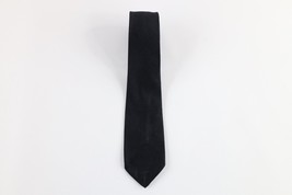 Vtg 40s 50s Rockabilly Rayon Gabardine Silk Skinny Neck Tie Wedding Black USA - £31.80 GBP