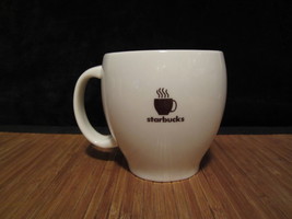  2004 Starbucks Barista Coffee Mug Tea Cup white Abbey with Brown 7.5 ounce - £11.74 GBP