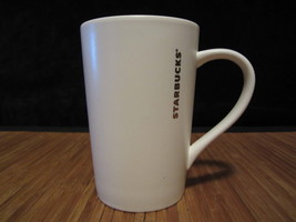 2012 Starbucks Coffee Mug Tea Cup White with Gold Wrighting 12 Oz  - £11.73 GBP