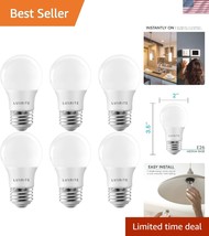 A15 Dimmable LED Light Bulbs, 6 Pack, 2700K Warm White, Reliable Indoor/... - $79.99