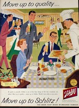 1958 Move Up To Schlitz Beer That Made Milwaukee Famous Ad Brewing Co Bar Art! - £5.53 GBP