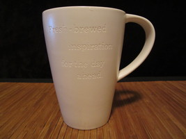 2013 Starbucks Inspiration Coffee Mug Tea Cup White Engraved Letters 16 oz - £15.63 GBP