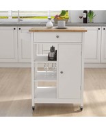 Rolling Kitchen Island Cart: Adjustable Shelves &amp; Towel Rack - $126.99