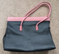 Cleo And Patek Paris Genuine Leather Large Shoulder Bag Purse Black Pink... - £29.37 GBP