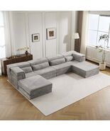 Light-Grey Mahjong Convertible Floor Sofa Bed, Modular 4-Seater Ottoman - $1,724.87 CAD