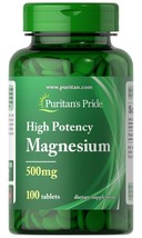 Puritan&#39;s Pride Magnesium Tablets, 500mg, 100 Count.. - £23.80 GBP