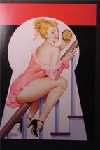 Peter Driben Pin Up Girl Poster Time 4 Bed Photo In Sexy Pink Lingerie Pinup Art - £7.90 GBP