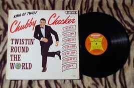 CHUBBY CHECKER TWISTIN&#39; ROUND THE WORLD 1962 1ST PRESS FRENCH GERMAN SPA... - $29.69