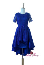 Rosyfancy Lace Short Sleeved High-low Prom Dress With Detachable Undersk... - $225.00