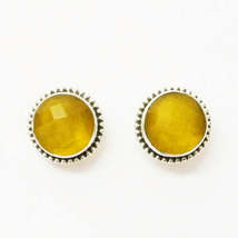 Gorgeous YELLOW ONYX Gemstone Earrings, Birthstone Earrings, 925 Sterling Silver - £17.53 GBP