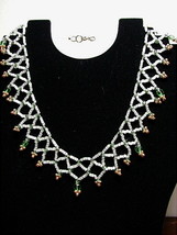 White &amp; Green SONORA-WEAVE Necklace - £12.06 GBP
