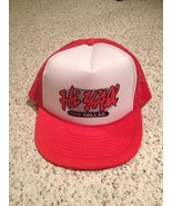 Vintage DALLAS Texas Hi Y&#39;all Trucker Snapback Hat Cap - Red - Fast Ship! - £15.51 GBP