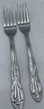 Oneidacraft OHS103 Thor Floral Stainless Two 2 Dinner Forks   - £21.06 GBP